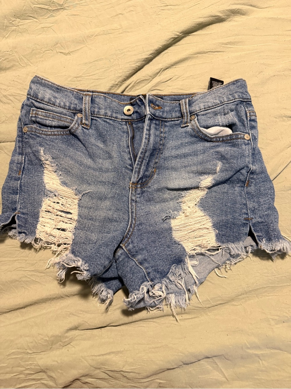 Kendall & Kylie Light Blue Distressed Denim Shorts